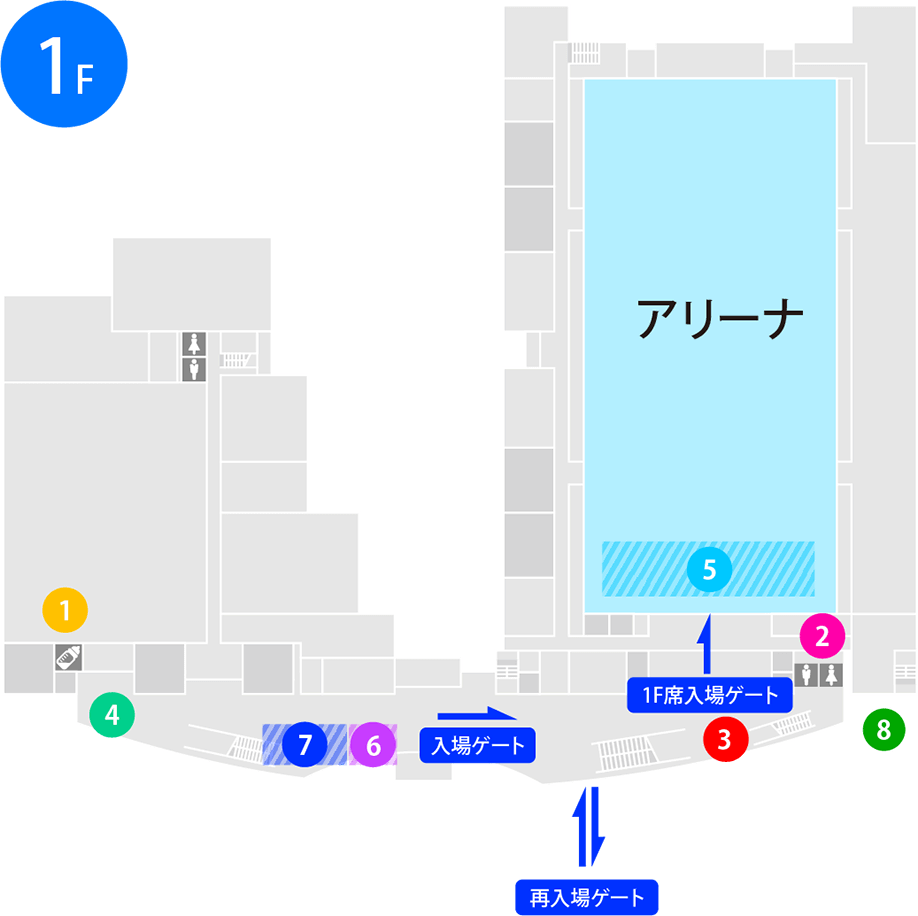 セーレン・ドリームアリーナ（福井県営体育館） 館内 1F